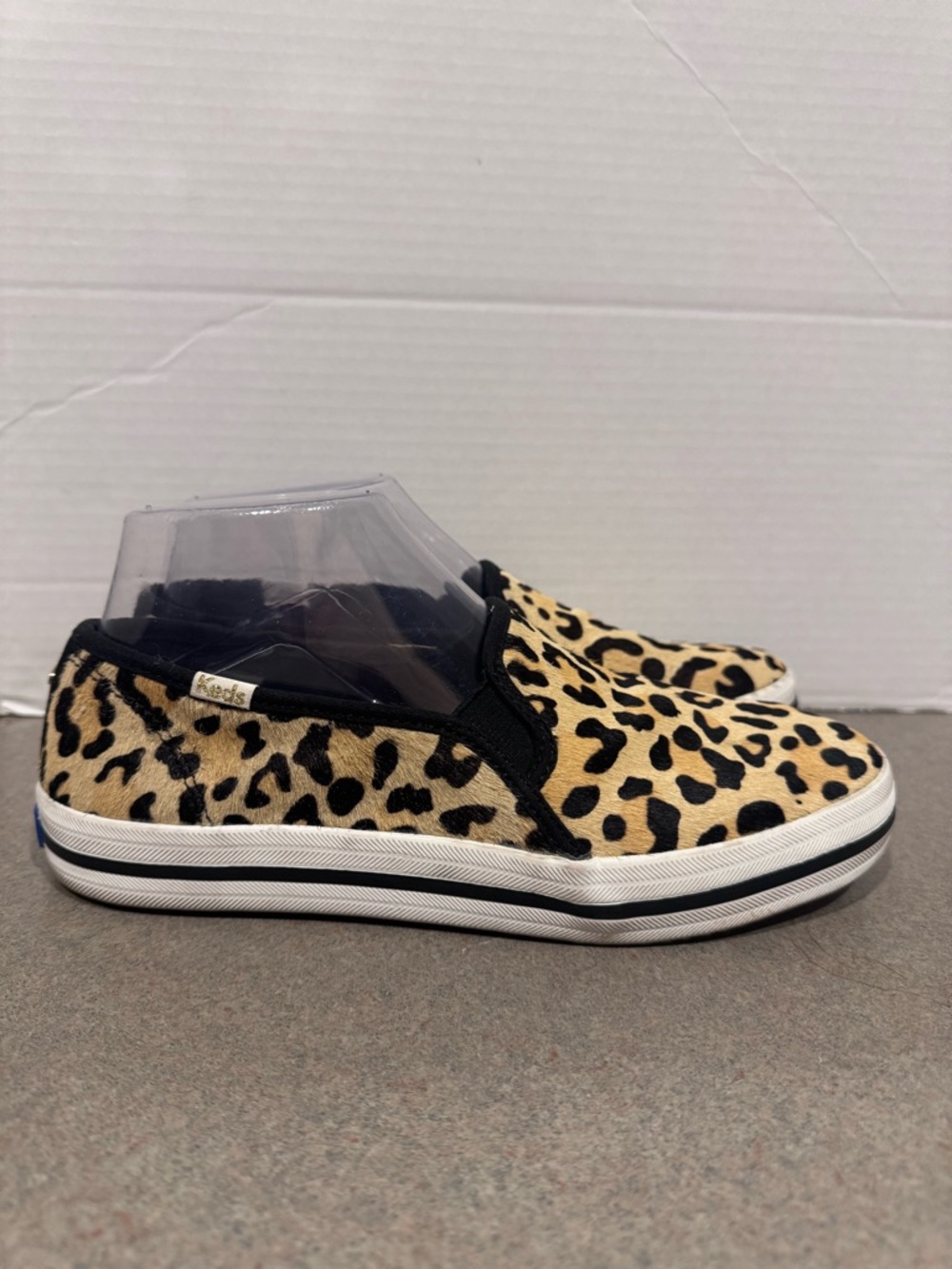 Keds x Kate Spade New York Double Decker Sneaker in Leopard Pony Tan